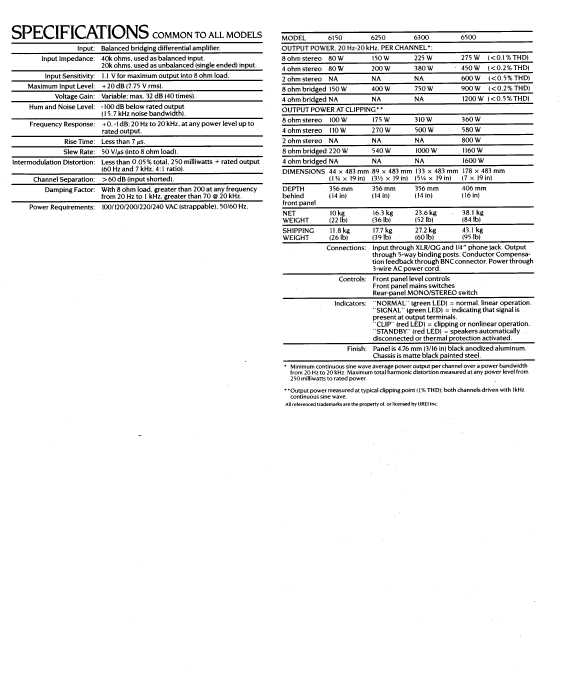 Сервисная инструкция JBL UREI-6150, UREI-6250, UREI-6300, UREI-6500