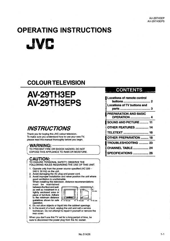 Сервисная инструкция JVC AV-29TH3EP