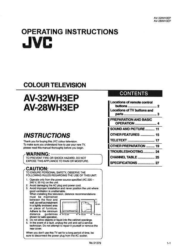 Сервисная инструкция JVC AV-32WH3EP