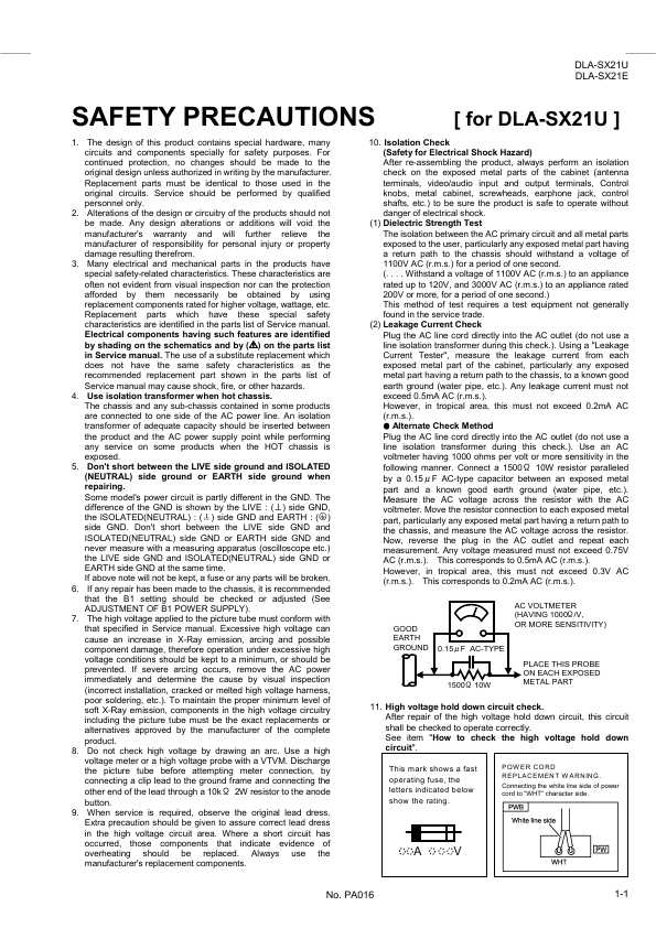 Сервисная инструкция JVC DLA-SX21