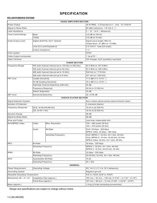 Сервисная инструкция JVC KD-ADV5380, KD-DV5300, KD-DV5301, KD-DV5302, KD-DV5304, KD-DV5305, KD-DV5306, KD-DV5307EE, KD-DV5308EE, KD-DV5388, KD-DV4304, KD-DV4305, KD-DV4306U, KD-DV4388UF, KD-DVH426UN