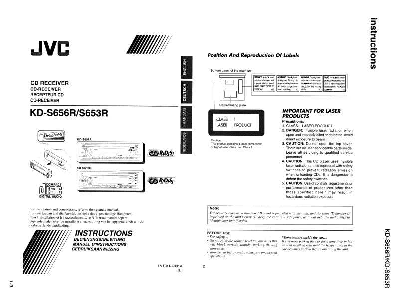 Сервисная инструкция JVC KD-S653R, KD-S656R