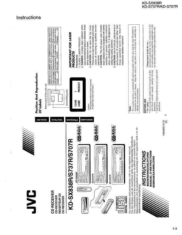 Сервисная инструкция JVC KD-SX838R