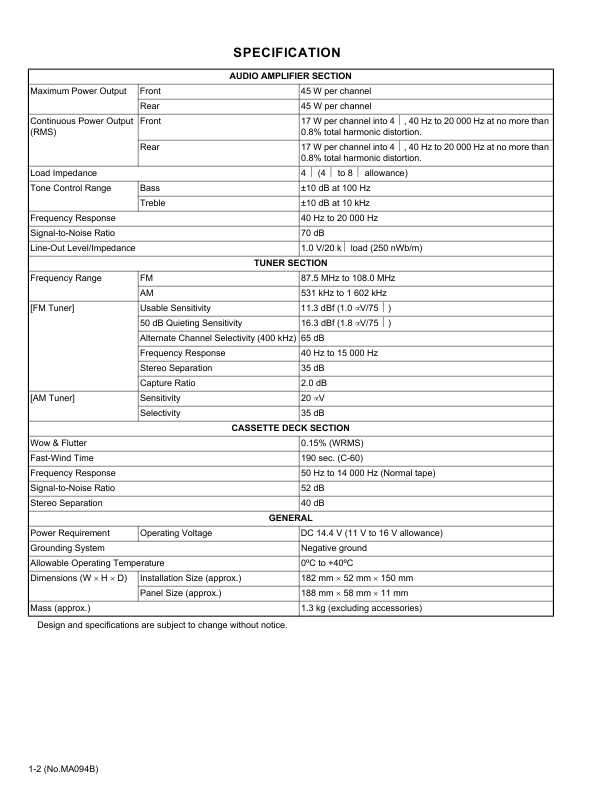 Сервисная инструкция JVC KS-F185, KS-F185S, KS-F185G