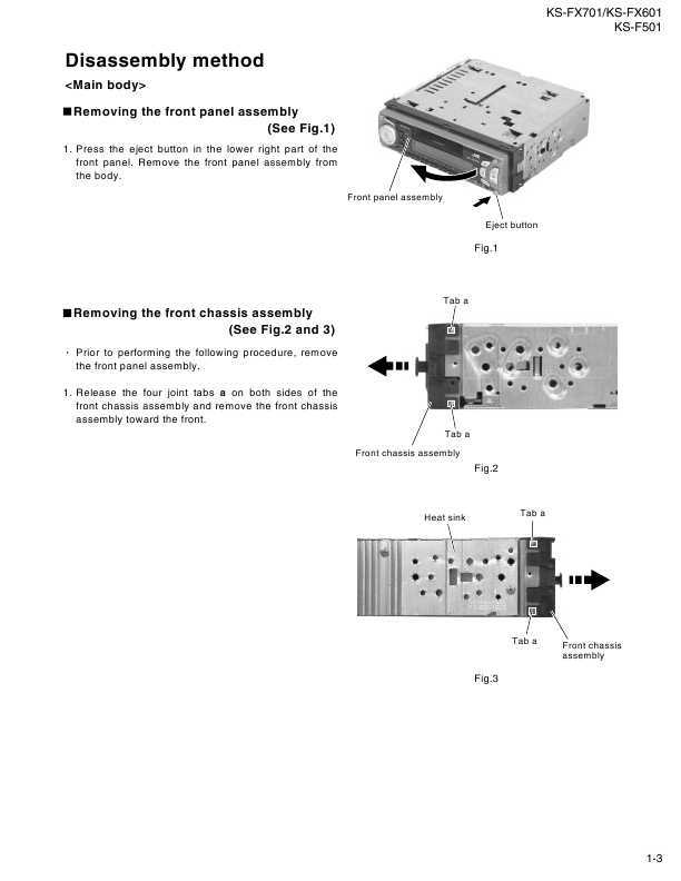 Сервисная инструкция JVC KS-F501, KS-FX601, KS-FX701