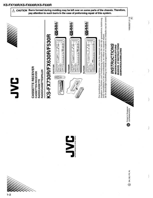 Сервисная инструкция JVC KS-F530R, KS-FX630R, KS-FX730R