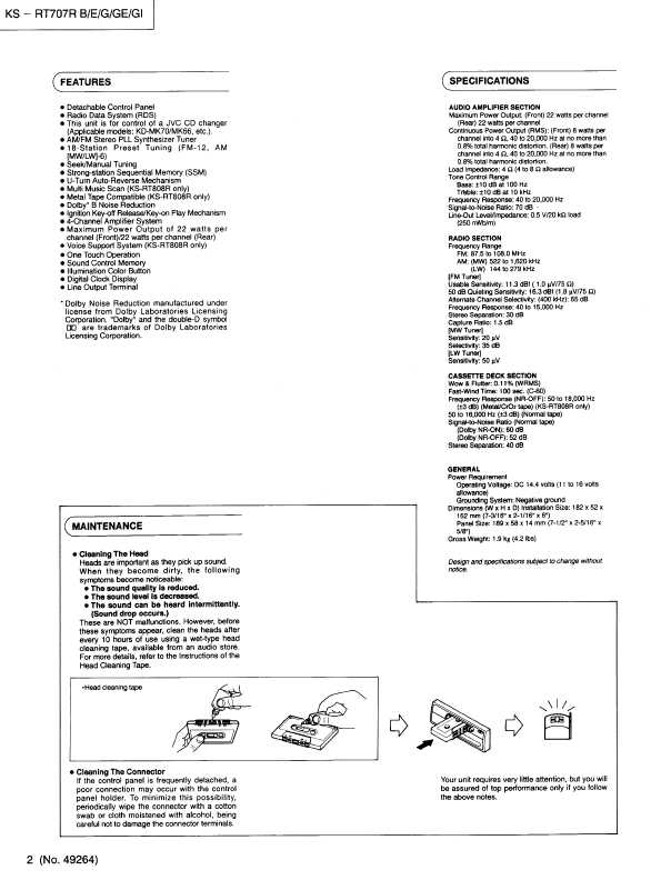 Сервисная инструкция JVC KS-RT707R