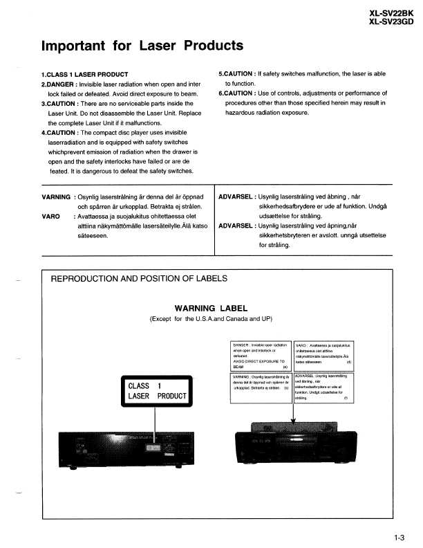 Сервисная инструкция JVC XL-SV22BK, XL-SV33GD