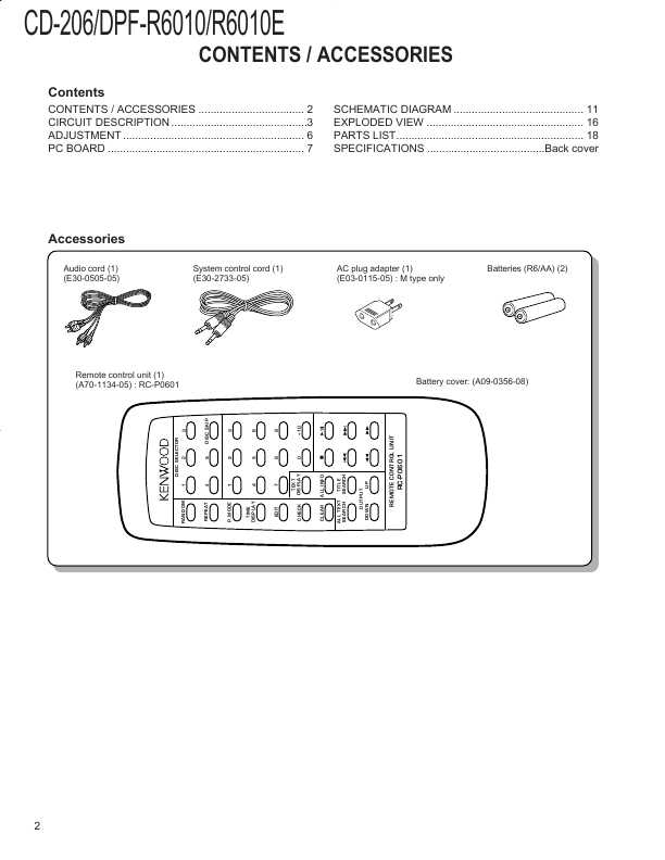 Сервисная инструкция Kenwood CD-206, DPF-R6010, DPF-R6010E