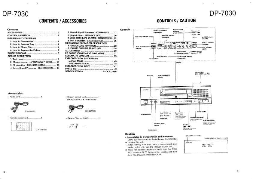 Сервисная инструкция Kenwood DP-7030