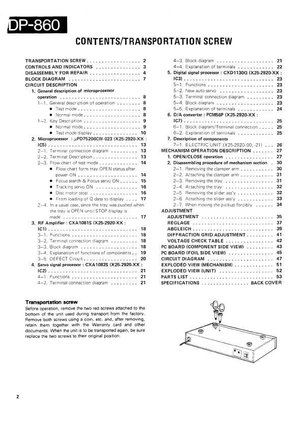 Сервисная инструкция Kenwood DP-860