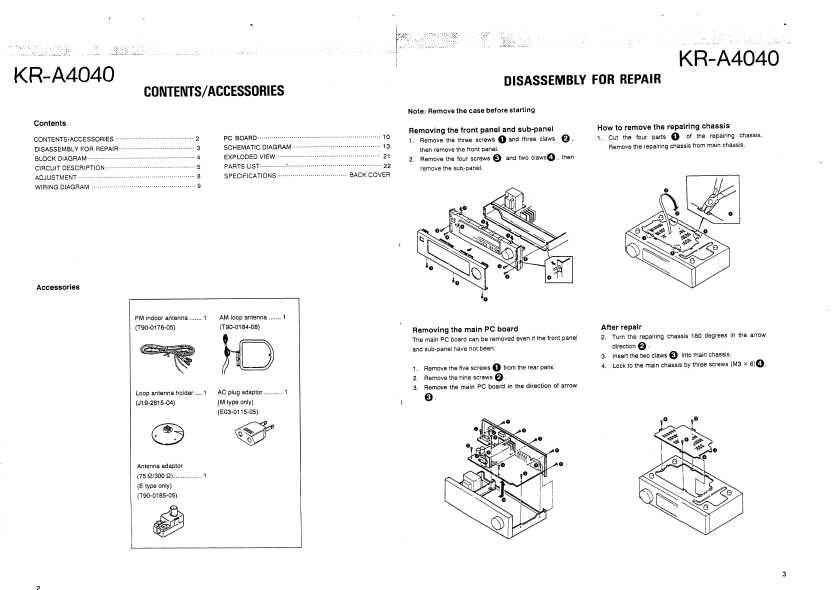 Сервисная инструкция Kenwood KR-A4040