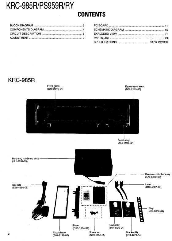 Сервисная инструкция Kenwood KRC-985R, KRC-PS959R