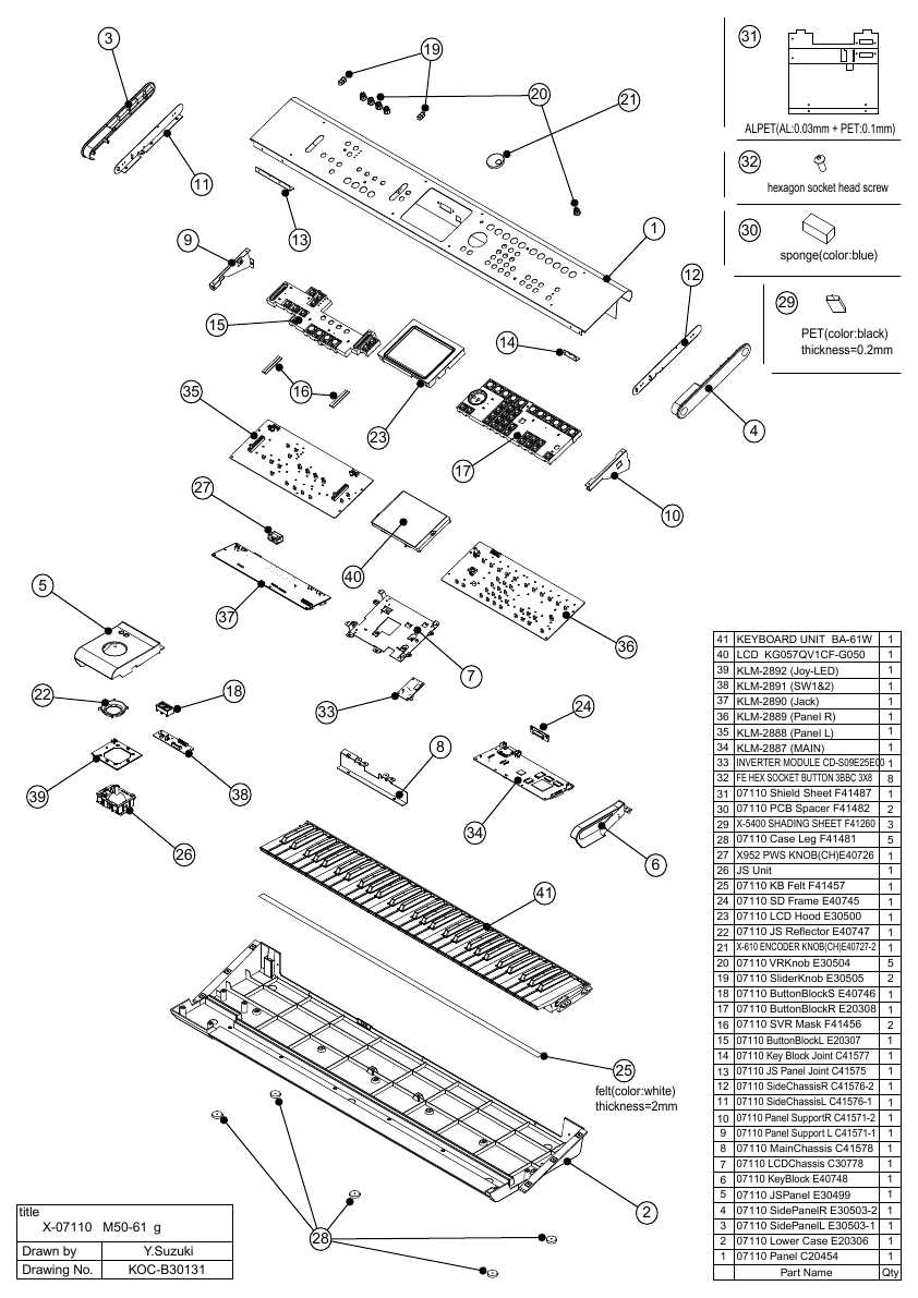 Сервисная инструкция Korg M50-61