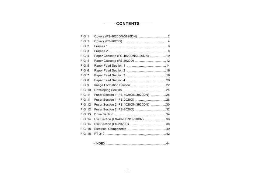 Сервисная инструкция Kyocera FS-2020D, 3920DN, 4020DN, Parts catalog