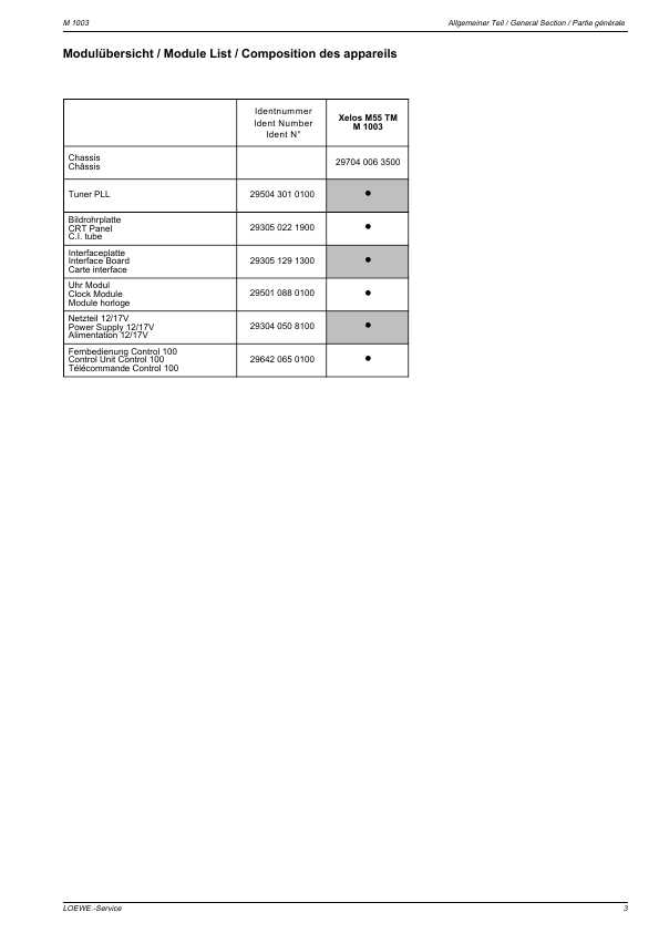 Сервисная инструкция Loewe XELOS-M55TM M1003