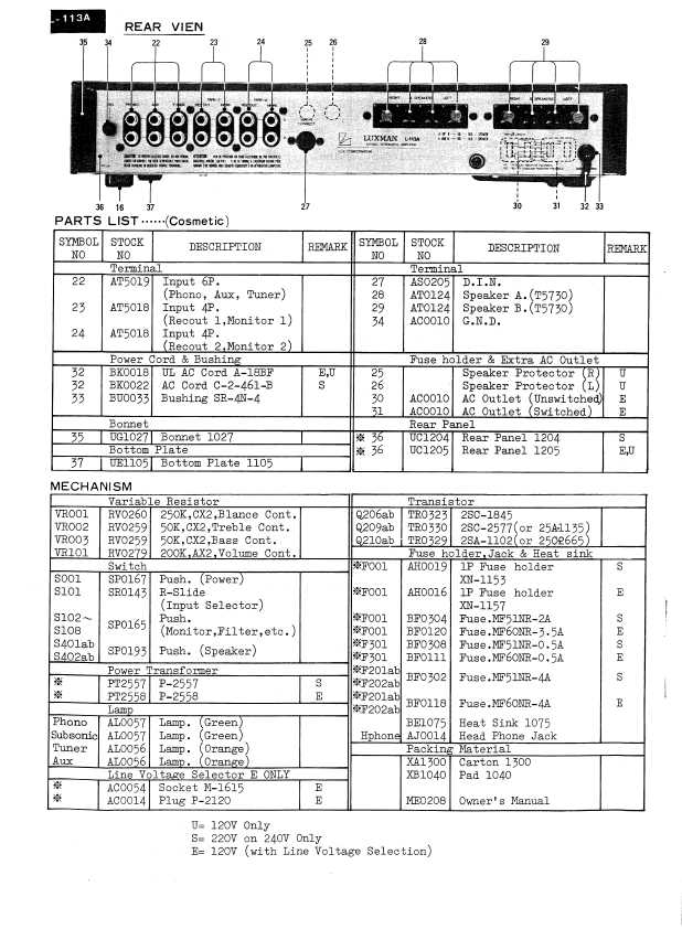 Сервисная инструкция Luxman L-113A