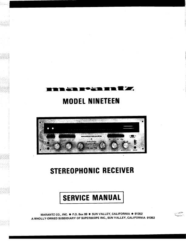 Сервисная инструкция Marantz 19