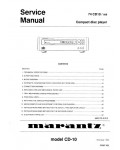 Сервисная инструкция Marantz CD-10