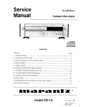 Сервисная инструкция Marantz CD-15