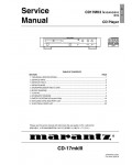 Сервисная инструкция Marantz CD-17MK3
