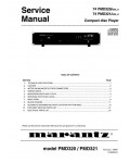 Сервисная инструкция Marantz PMD-320, PMD-321