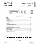 Сервисная инструкция Marantz SA-14