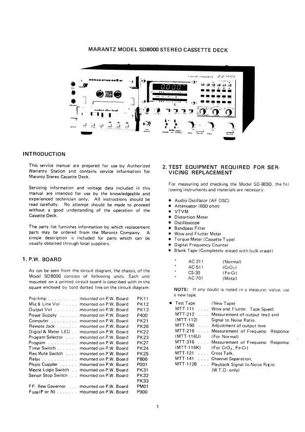 Сервисная инструкция Marantz SD-8000, SD-8020