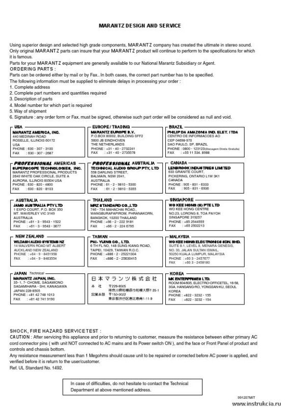 Сервисная инструкция MARANTZ SR-7000, 8000