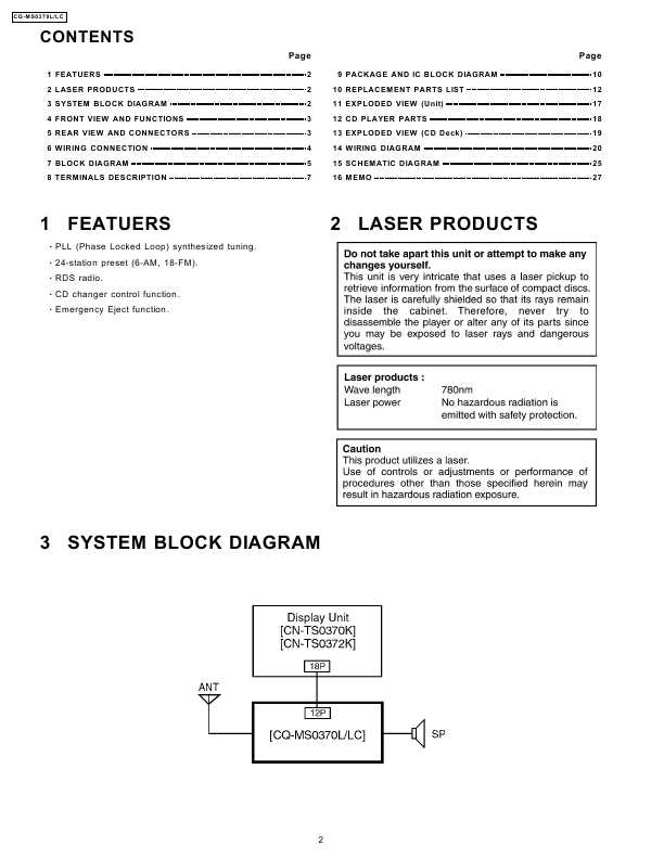 Сервисная инструкция Panasonic CQ-MS0370L, LC