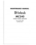 Сервисная инструкция McIntosh MC240