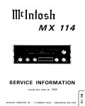 Сервисная инструкция McIntosh MX114