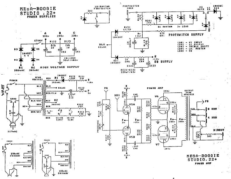 Схема Mesa Boogie 22CALPLUS