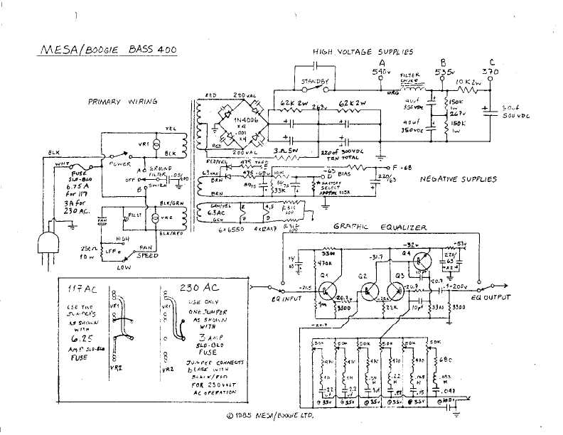 Схема Mesa Boogie BASS400
