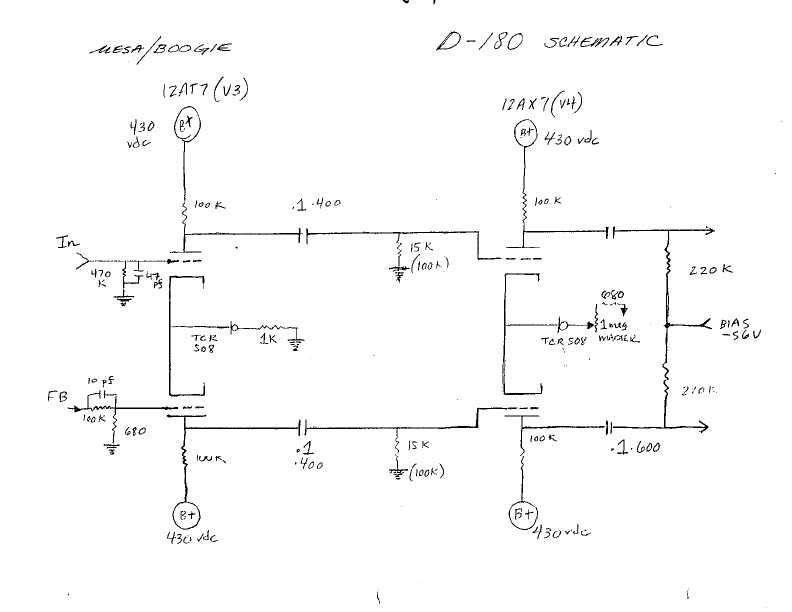 Схема Mesa Boogie D180