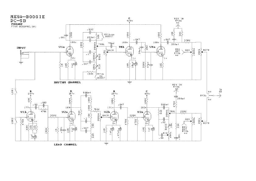 Схема Mesa Boogie DUAL CALIBER DC5B