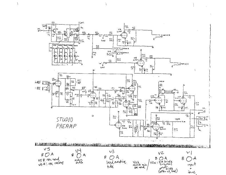 Схема Mesa Boogie STUDIOPREAMP