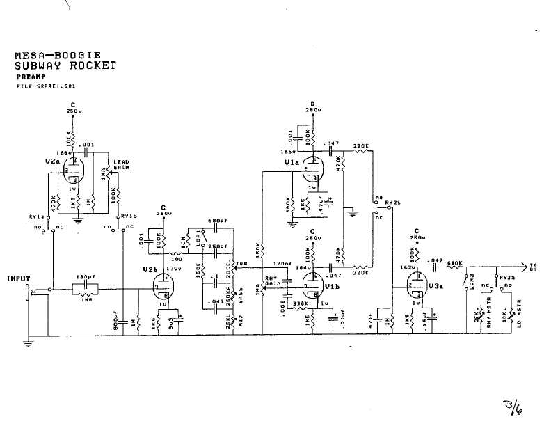 Схема Mesa Boogie SUBWAYROCKET