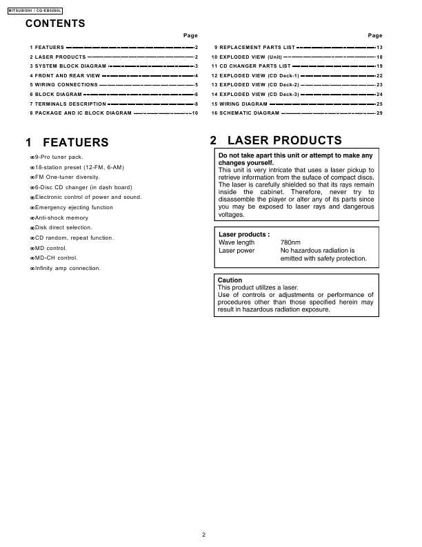 Сервисная инструкция Panasonic CQ-EB0260