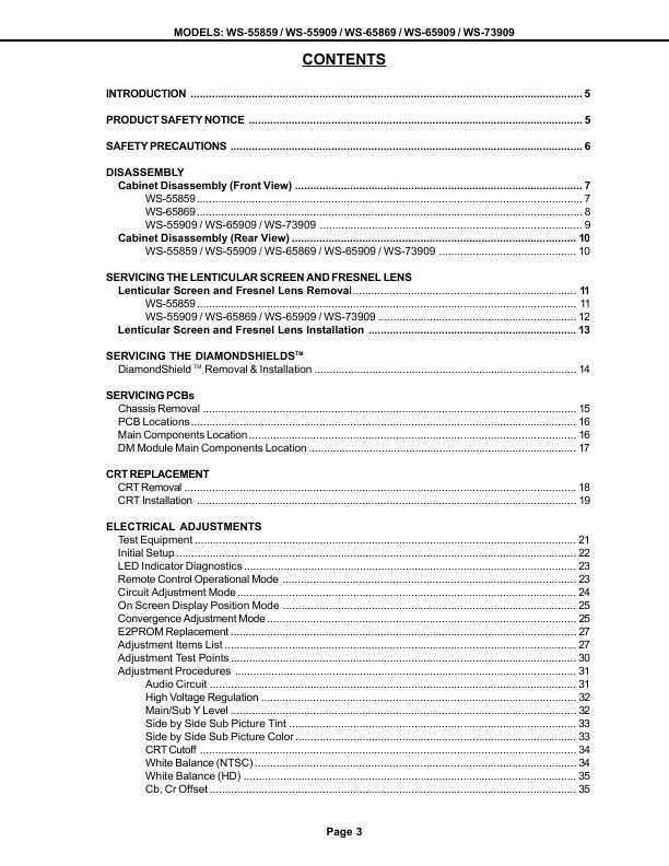 Сервисная инструкция MITSUBISHI WS-55859, WS-65869