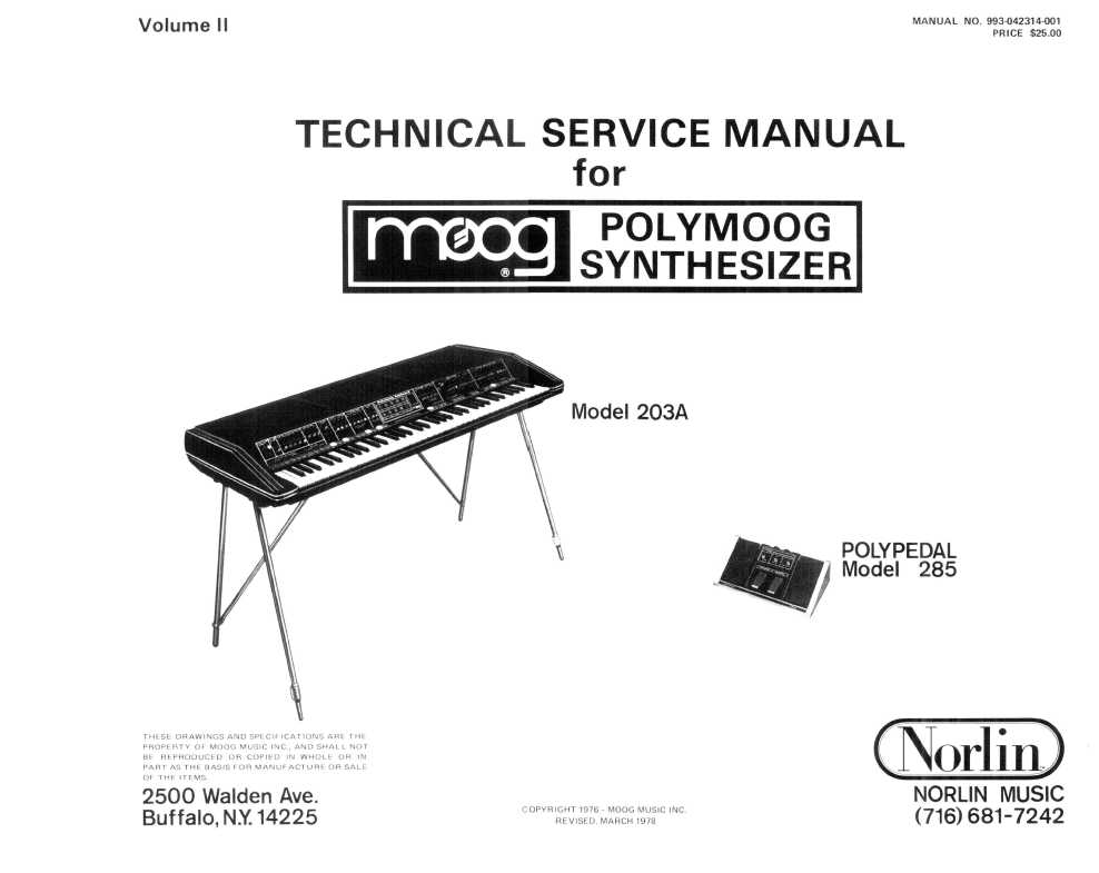 Сервисная инструкция Moog POLYMOOG