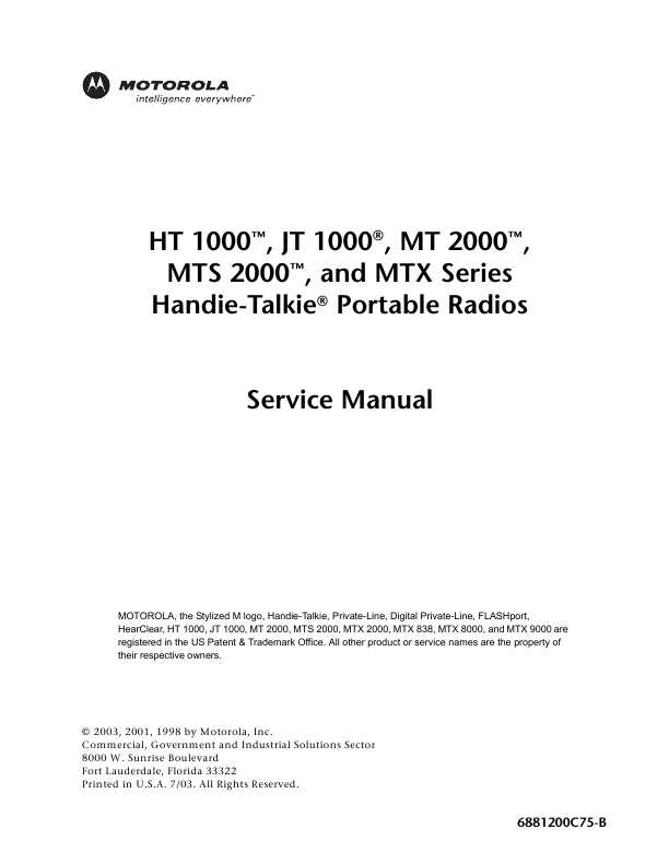 Сервисная инструкция Motorola HT1000