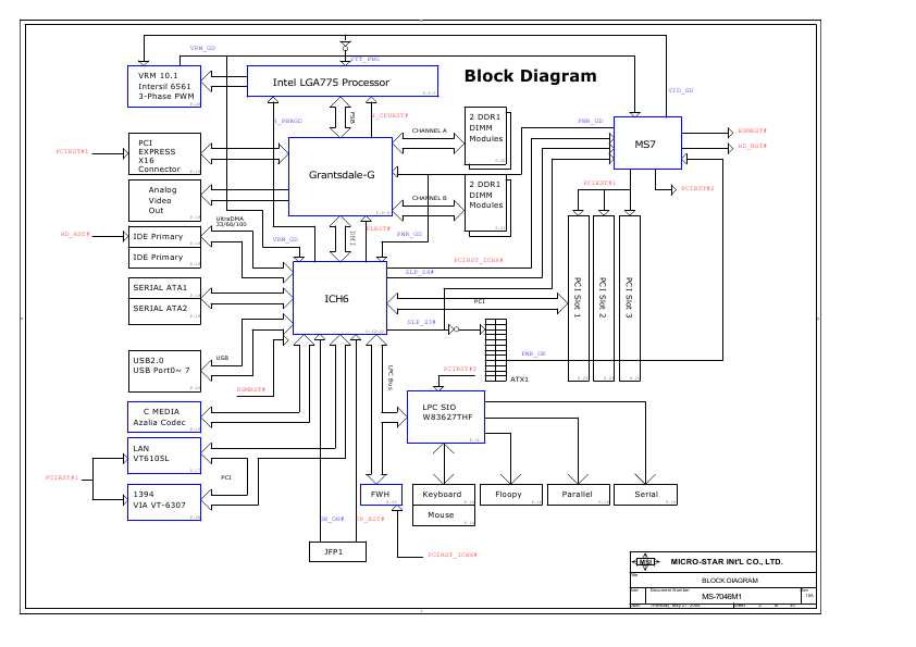 Схема MSI MS-7046M1