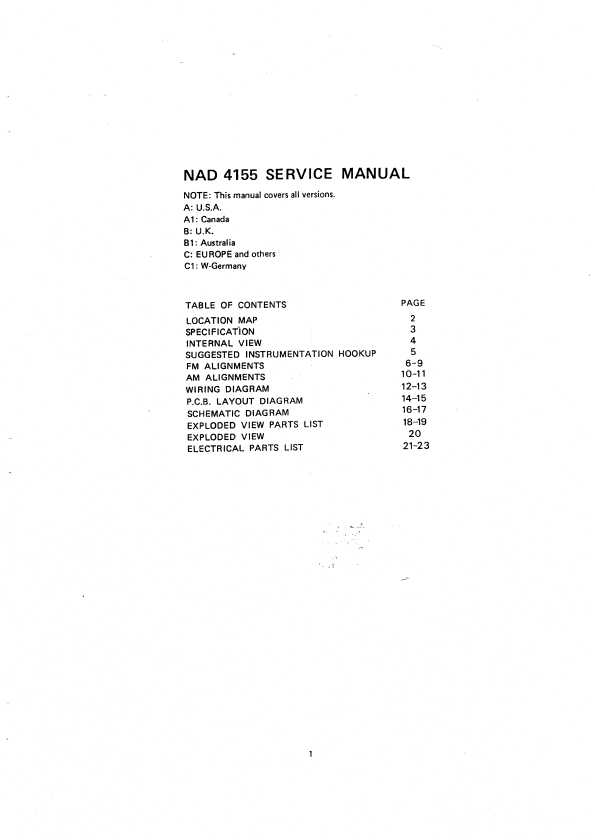 Сервисная инструкция NAD 4155