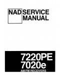 Сервисная инструкция NAD 7020E, NAD 7220PE