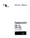 Сервисная инструкция Nakamichi PA-5, PA-5E
