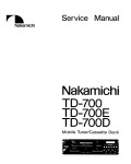 Сервисная инструкция Nakamichi TD-700