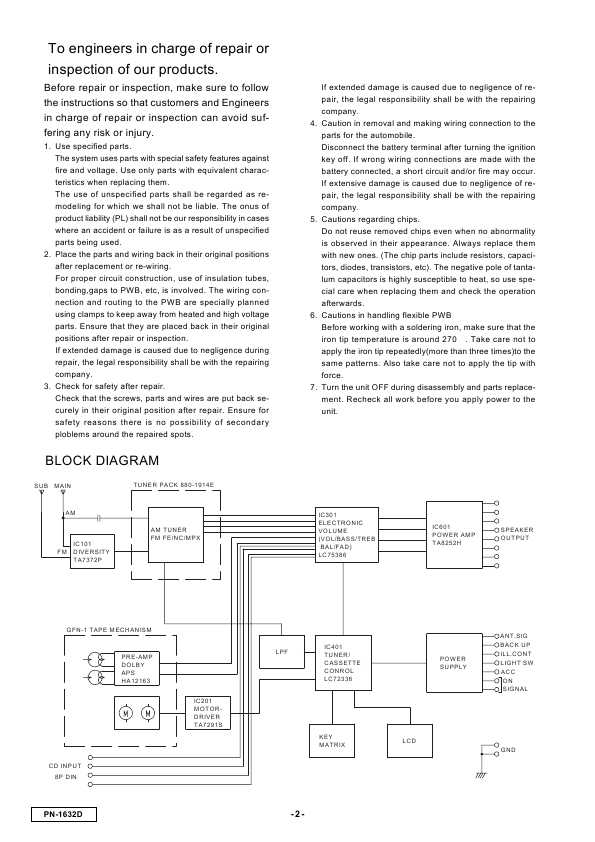 Сервисная инструкция Clarion PN-1632D