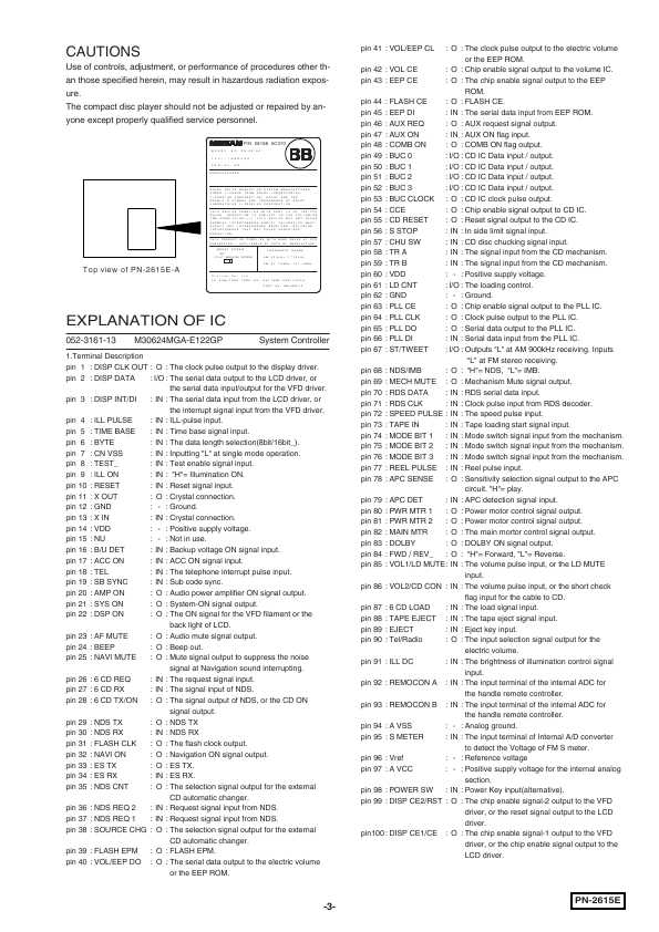 Сервисная инструкция Clarion PN-2615E