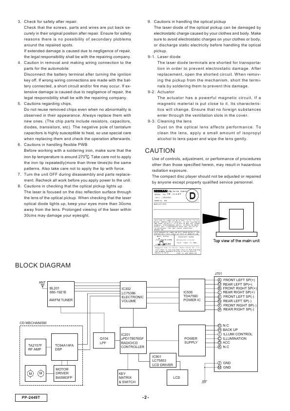 Сервисная инструкция Clarion PP-2449T